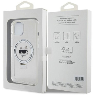 Karl Lagerfeld KLHMP15MHMRSCHH iPhone 15 Plus 6,7&quot; bílé/bílé pevné pouzdro Ring Stand Choupette Head MagSafe