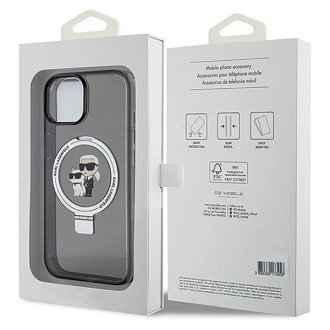 Karl Lagerfeld KLHMP15MHMRSKCK iPhone 15 Plus 6,7&quot; černé/černé pevné pouzdro Ring Stand Karl&amp;Choupette MagSafe
