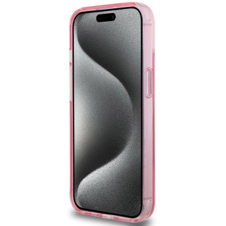 Karl Lagerfeld KLHMP15SHMRSCHP iPhone 15 6,1&quot; růžové/růžové pevné pouzdro Ring Stand Choupette Head MagSafe