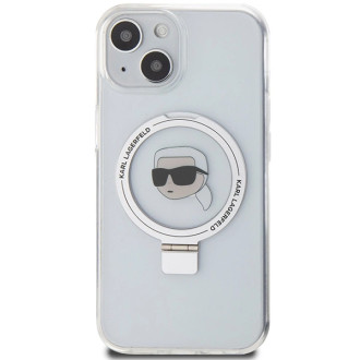 Karl Lagerfeld KLHMP15SHMRSKHH iPhone 15 6,1&quot; bílé/bílé pevné pouzdro Ring Stand Karl Head MagSafe