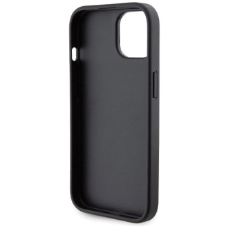 Pouzdro Ferrari Grip Stand Metal Logo pro iPhone 15 - černé