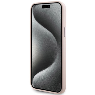 Karl Lagerfeld silikonové pouzdro Choupette Metal Pin pro iPhone 15 - růžové