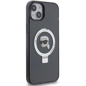 Karl Lagerfeld Ring Stand Pouzdro Karl Head MagSafe pro iPhone 15 Plus / 14 Plus - černé