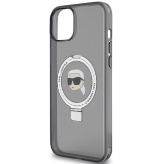 Karl Lagerfeld Ring Stand Pouzdro Karl Head MagSafe pro iPhone 15 Plus / 14 Plus - černé