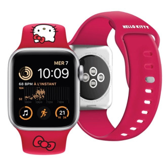 Hello Kitty silikonový Kitty řemínek na hlavu pro Apple Watch 38/40/41mm - červený