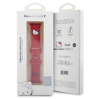 Hello Kitty silikonový Kitty řemínek na hlavu pro Apple Watch 38/40/41mm - červený