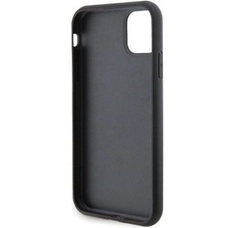 Karl Lagerfeld Gripstand Pouzdro Saffiano Karl&amp;Choupette Pins pro iPhone 11 / Xr - černé