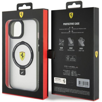 Ferrari Ring Stand 2023 Collection MagSafe Case pro iPhone 15 Plus / 14 Plus – černý