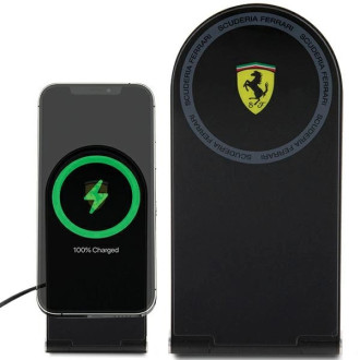 Ferrari Printed Logo MagSafe skládací 2v1 15W indukční nabíječka - černá