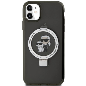 Karl Lagerfeld Ring Stand Pouzdro Karl&Choupette MagSafe pro iPhone 11 / Xr - černé