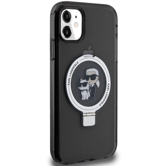 Karl Lagerfeld Ring Stand Pouzdro Karl&Choupette MagSafe pro iPhone 11 / Xr - černé