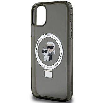 Karl Lagerfeld Ring Stand Pouzdro Karl&Choupette MagSafe pro iPhone 11 / Xr - černé