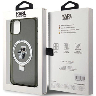 Karl Lagerfeld Ring Stand Pouzdro Karl&Choupette MagSafe pro iPhone 11 / Xr - černé