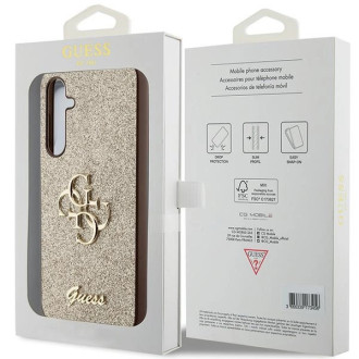 Guess GUHCS23FEHG4SGD S23 FE S711 zlato/zlaté pevné pouzdro Glitter Script Big 4G
