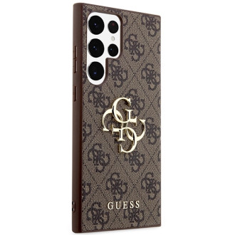 Pouzdro Guess 4G Big Metal Logo pro Samsung Galaxy S24 Ultra - hnědé
