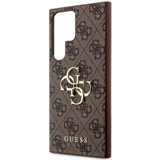 Pouzdro Guess 4G Big Metal Logo pro Samsung Galaxy S24 Ultra - hnědé