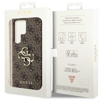 Pouzdro Guess 4G Big Metal Logo pro Samsung Galaxy S24 Ultra - hnědé