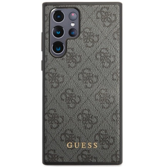 Pouzdro Guess 4G Metal Gold Logo pro Samsung Galaxy S24 Ultra - černé