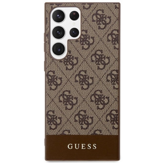 Pouzdro Guess 4G Stripe Collection pro Samsung Galaxy S24 Ultra - hnědé
