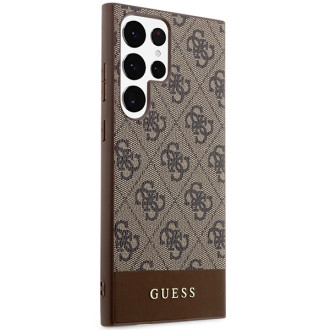 Pouzdro Guess 4G Stripe Collection pro Samsung Galaxy S24 Ultra - hnědé