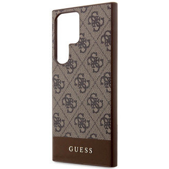 Pouzdro Guess 4G Stripe Collection pro Samsung Galaxy S24 Ultra - hnědé