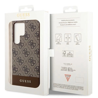 Pouzdro Guess 4G Stripe Collection pro Samsung Galaxy S24 Ultra - hnědé