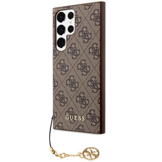 Pouzdro Guess 4G Charms Collection pro Samsung Galaxy S24 Ultra - hnědé