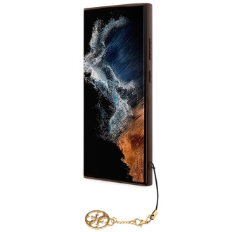 Pouzdro Guess 4G Charms Collection pro Samsung Galaxy S24 Ultra - hnědé