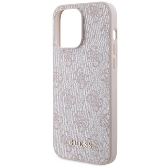 Pouzdro Guess 4G Metal Gold Logo pro iPhone 15 Pro Max - růžové