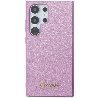 Pouzdro Guess Glitter Script pro Samsung Galaxy S24 Ultra - fialové