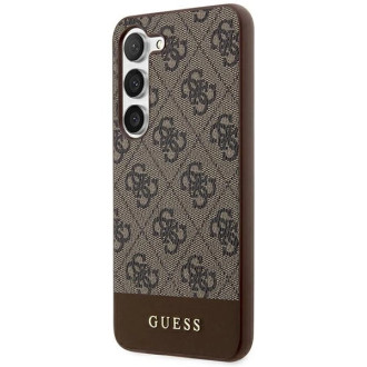Pouzdro Guess 4G Stripe Collection pro Samsung Galaxy S24+ - hnědé