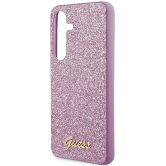 Pouzdro Guess Glitter Script pro Samsung Galaxy S24 - fialové