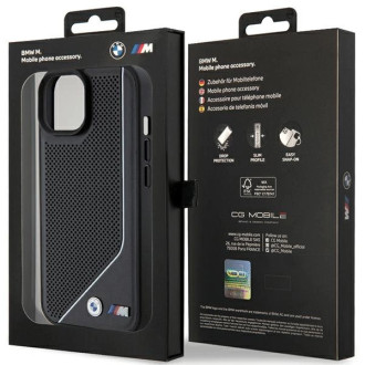 BMW Perforated Twisted Line MagSafe Case pro iPhone 15/14/13 – černý