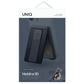 Uniq Heldro ID magnetická peněženka s podporou a páskem - tmavě modrá