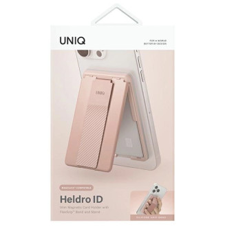 Uniq Heldro ID magnetická peněženka s oporou a náramkem - růžová
