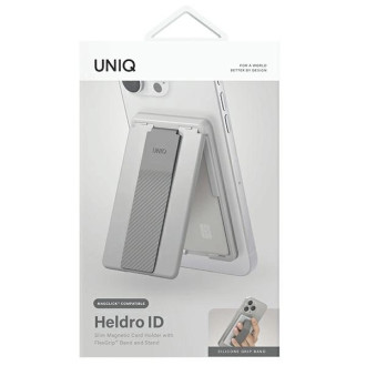Uniq Heldro ID magnetická peněženka s oporou a náramkem - šedá