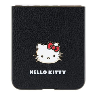 Pouzdro Hello Kitty Metal Logo Kitty Head pro Samsung Galaxy Z Flip 5 - černé