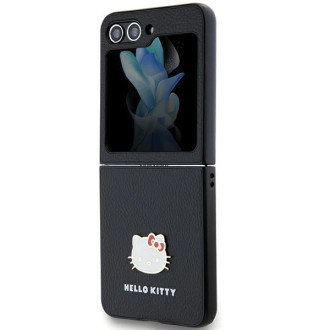 Pouzdro Hello Kitty Metal Logo Kitty Head pro Samsung Galaxy Z Flip 5 - černé
