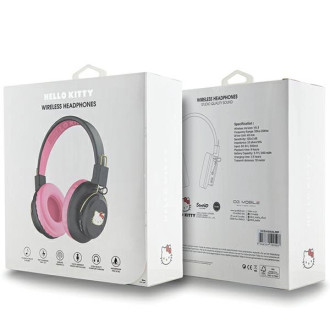 Bluetooth sluchátka do uší Hello Kitty Metal Logo - růžová