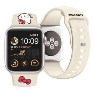 Hello Kitty silikonový Kitty řemínek na hlavu pro Apple Watch 38/40/41mm - béžový