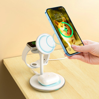 Choetech 3v1 indukční nabíjecí stanice iPhone 12/13/14, AirPods Pro, Apple Watch černé (T585-F)