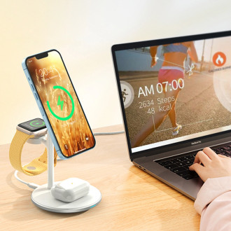 Choetech 3v1 indukční nabíjecí stanice iPhone 12/13/14, AirPods Pro, Apple Watch černé (T585-F)