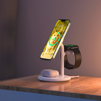 Choetech 3v1 indukční nabíjecí stanice iPhone 12/13/14, AirPods Pro, Apple Watch černé (T585-F)