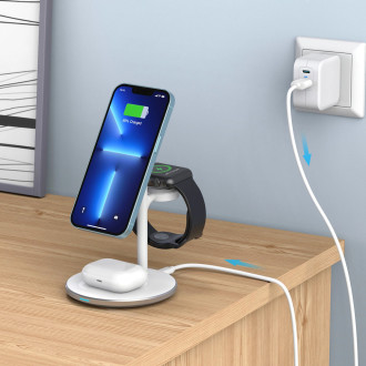 Choetech 3v1 indukční nabíjecí stanice iPhone 12/13/14, AirPods Pro, Apple Watch černé (T585-F)