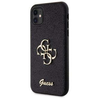 Pouzdro Guess GUHCN61HG4SGK pro iPhone 11 / Xr - černé Glitter Script Big 4G