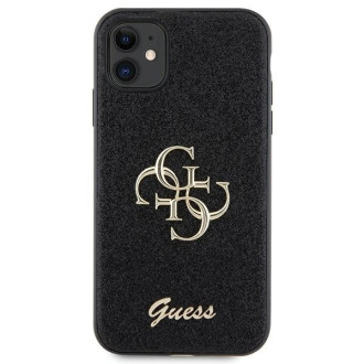 Pouzdro Guess GUHCN61HG4SGK pro iPhone 11 / Xr - černé Glitter Script Big 4G