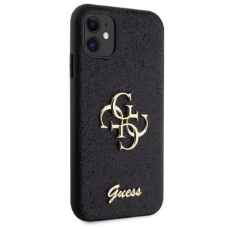 Pouzdro Guess GUHCN61HG4SGK pro iPhone 11 / Xr - černé Glitter Script Big 4G