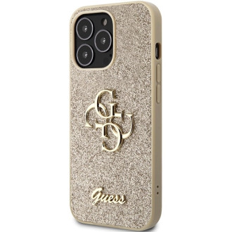 Pouzdro Guess GUHCP13LHG4SGD pro iPhone 13 Pro / 13 - zlaté Glitter Script Big 4G