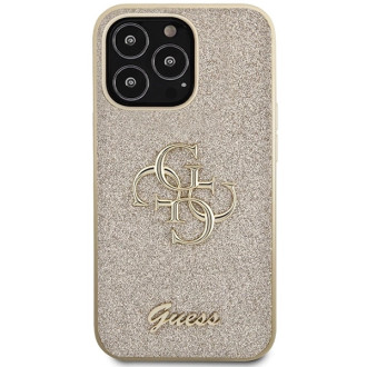 Pouzdro Guess GUHCP13LHG4SGD pro iPhone 13 Pro / 13 - zlaté Glitter Script Big 4G