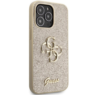 Pouzdro Guess GUHCP13LHG4SGD pro iPhone 13 Pro / 13 - zlaté Glitter Script Big 4G